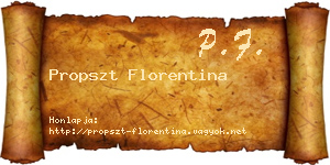 Propszt Florentina névjegykártya
